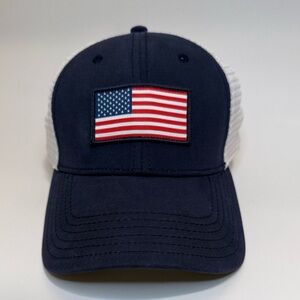 The North Face Men/Woman White Mesh Cap with Flag Patch
